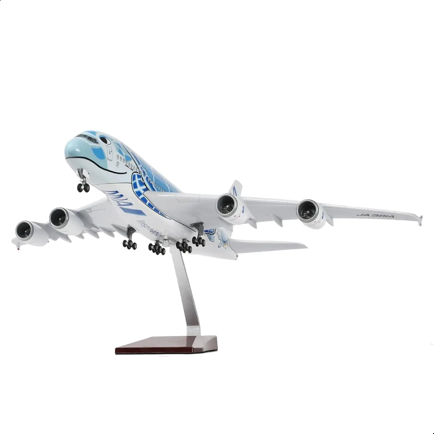 1/160 A380 for ANA Blue Turtle Airplane Model Kits(18 inches) with Display Stand for Adult Aviation Gifts or Aircraft Collection