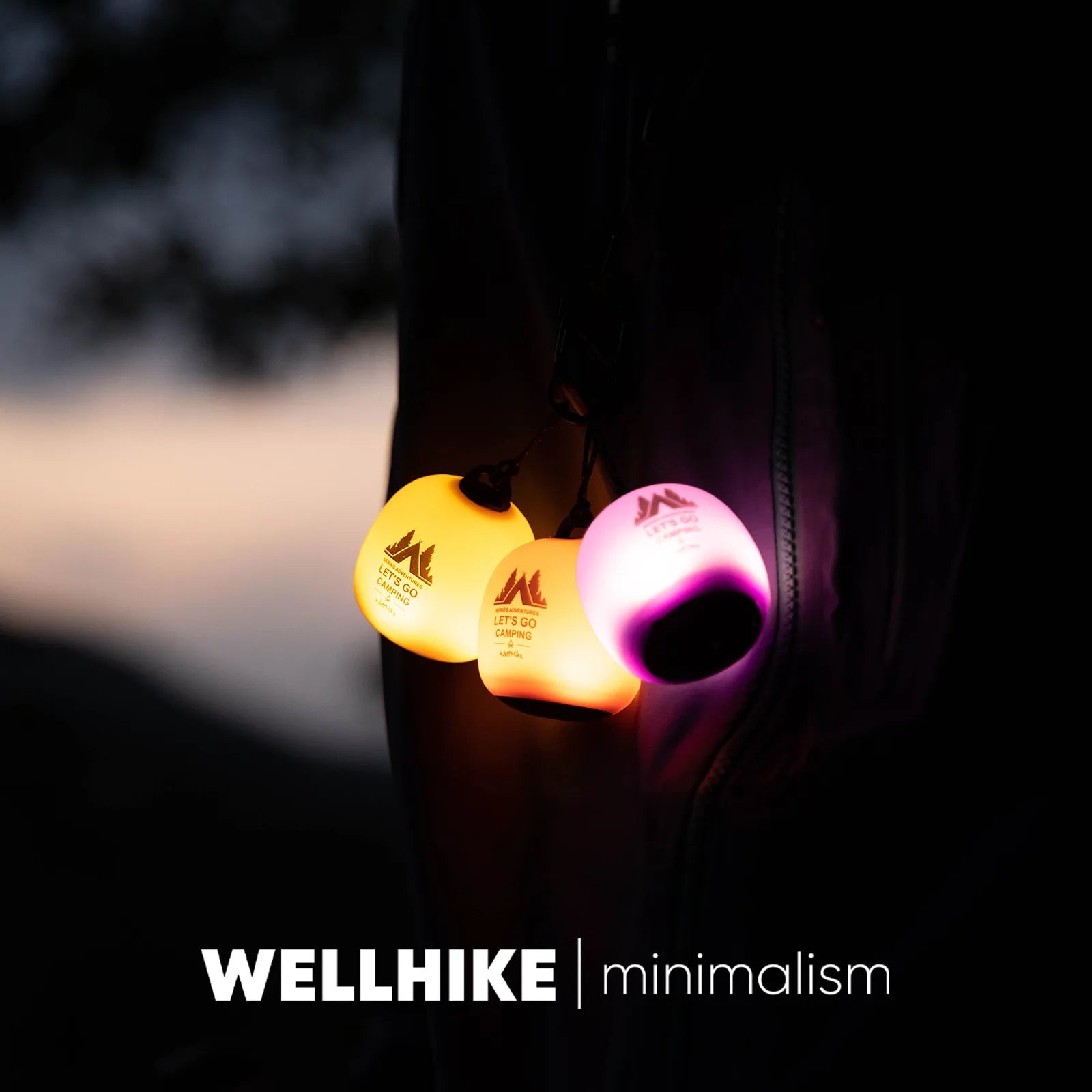 WELLHIKE Squishy Rice Ball Silicone LED Camping Light, Rechargeable Dimmable Long-Lasting Outdoor Ambient Lamp