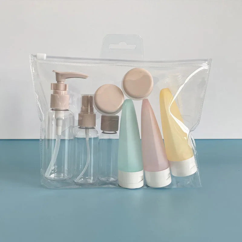 11Pcs Travel Toiletries Containers Set, Conditioner, Lotion – Refillable Mini Skincare Bottles for Airplane & Carry-On