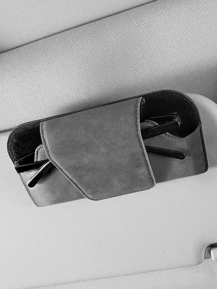 Car Glasses Case PU Leather Auto Sun Visor Glasses Holder Sunglasses Storage Clip Car Interior Card Eyeglasses Case Accessories