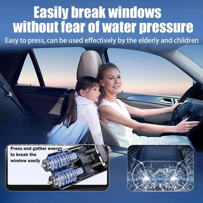 Car Double Hammer Head Safety Hammer Window Breaker Car Emergency Safehammer Seat Belt Cutter and Glass Breaker Escape Tool