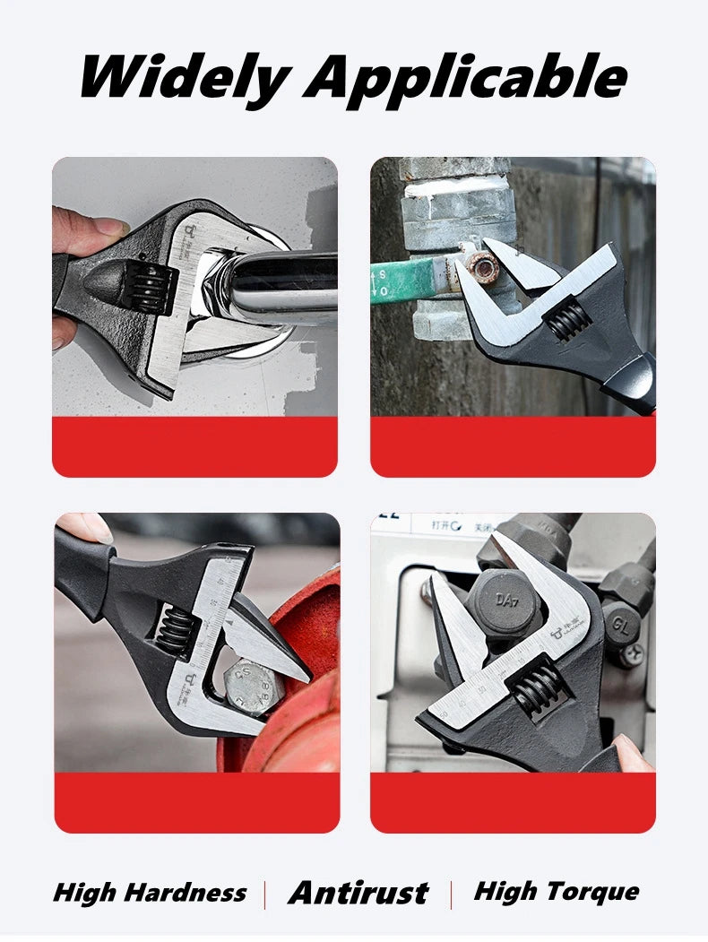 Adjustable Wrench Stainless Steel Universal Spanner Bathroom Wrench Large Open High Quality Plumbing Repair Tool Household