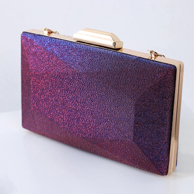 Purple Handbags for Woman Brand Luxury Clutch Evening Wedding Party Crossbody Shoulder Bag and Small Messenger Purse Summer