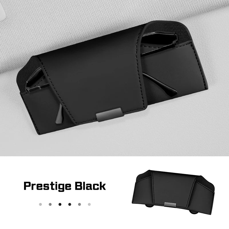 Magnetic Leather Car Visor Glasses Box Portable for BMW X1 X3 X5 X6 X7 1 3 5 6 7 Series G20 G30 G11 F15 F16 i7 Sunglasses Holder
