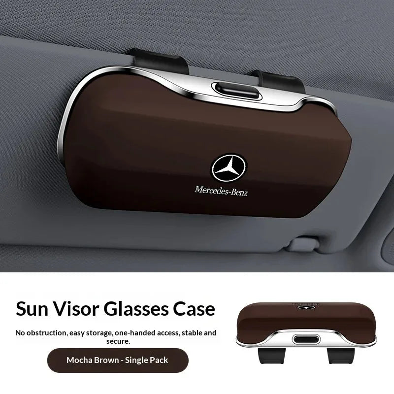 Car Sun Glasses Storage Box Clip Roof Eyeglasses Case Fit Mercedes W204 W205 W222 E210 E211 E212 E213 Auto Interior Accessories