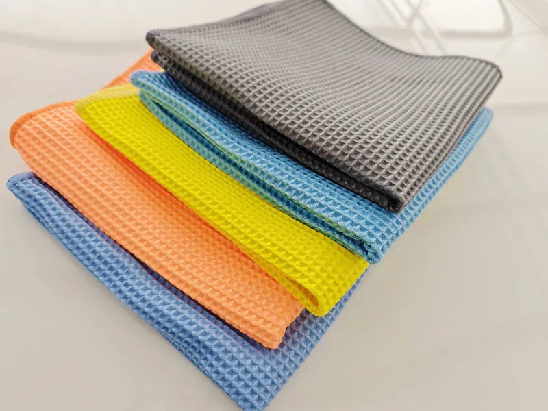 Microfiber Waffle Towel Car Drying Glass Cleaning Cloth Absorbent Lint Free for Auto Detailing Car Wash Wipe