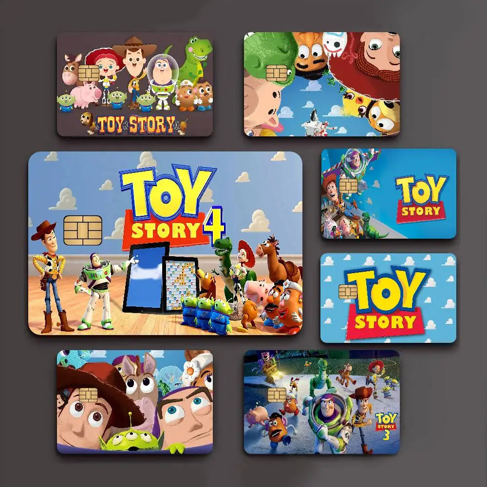 Cartoons Animations T-Toy Story 2024 Anime Cartoon Skin Stickers Film Tape Case For Big Credit Debit Card Front Side