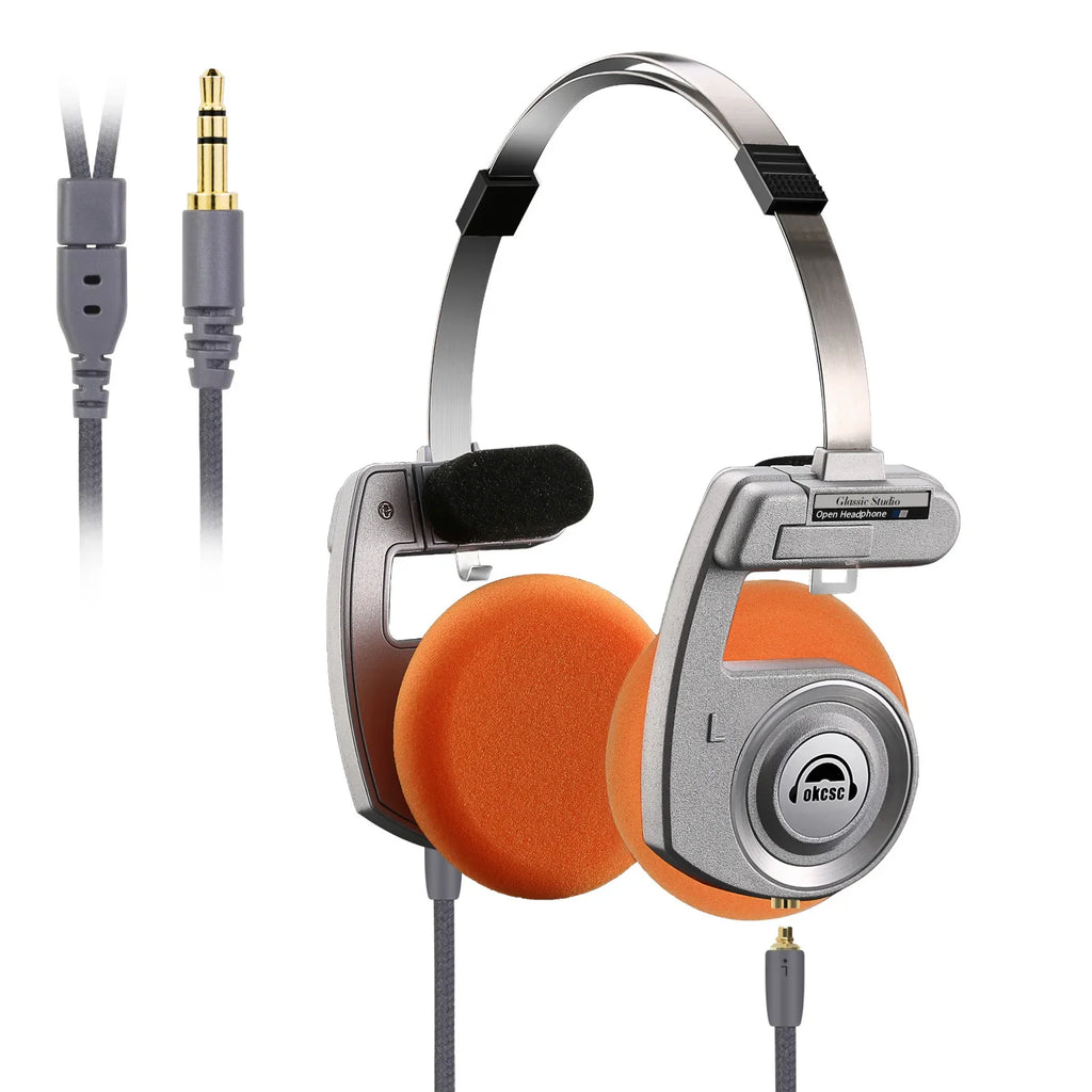 OKCSC Retro 3rd Generation Headphone Only Bluetooth Version 2-in-1 Wired/Wireless Earphones 40mm Driver Open End HiFi Headset