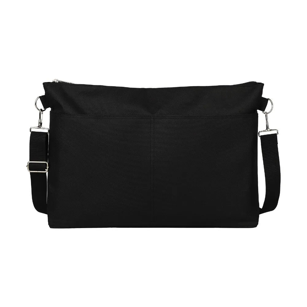 Portable Baby Stroller Storage Bag Multifunction Large-capacity Baby Pram Hanging Bag Black Waterproof Mommy Shoulder Bag
