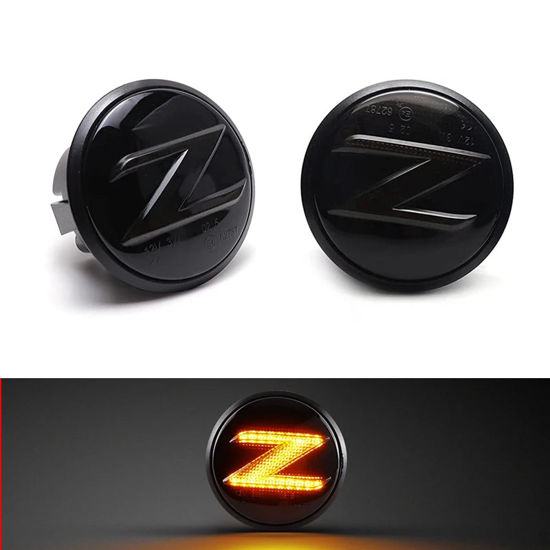 2Pcs LED Side Marker Light For Nissan 370Z Z34 2009-2020 350Z Z33 2003-2009 Side Fender Dynamic Turn Signal Indicator Lights
