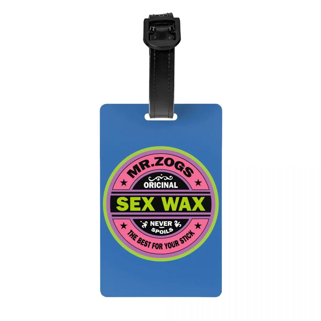 Custom Mr Zogs Sex Wax Luggage Tag With Name Card Surfing Surf Gift Privacy Cover ID Label for Travel Bag Suitcase