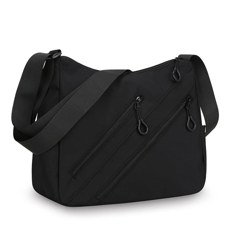 Crossbody Bag Women Nylon Fabric Waterproof Large Capacity Multi Pocket Adjustable Strap Daily Casual Travel Shoulder Bag