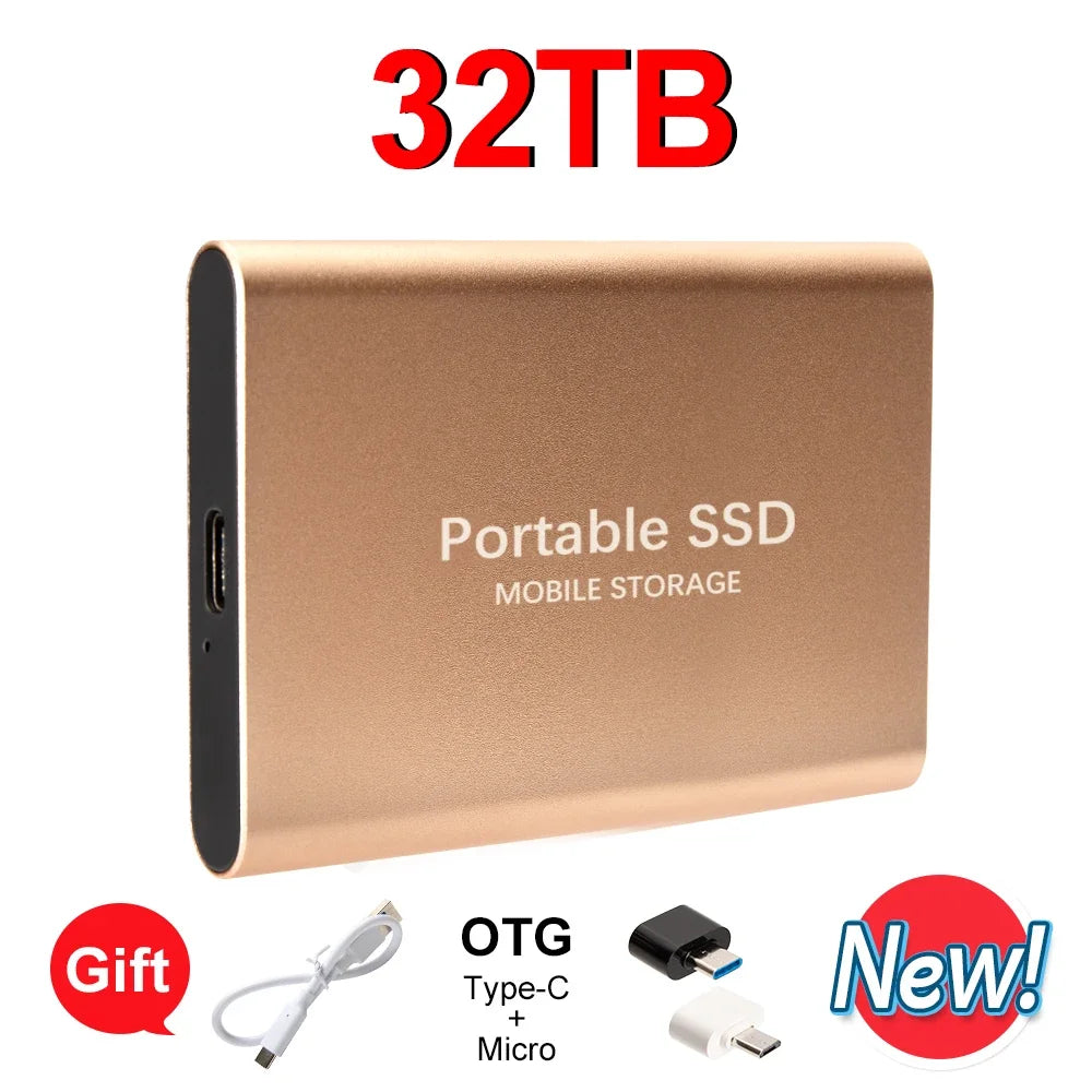 High-speed SSD 2TB Portable External Hard Drive Suitable for daily storage and backup