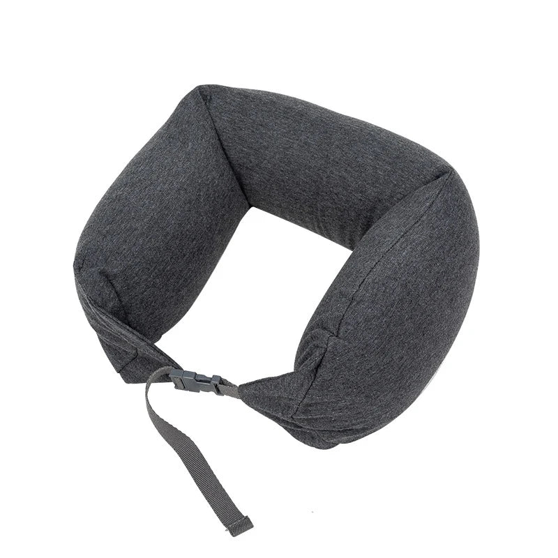 Neck Pillow Neck Support Breathable Stuffable U-shaped Pillow With Hidden Zipper Adjustable Drawstring Neck Pillow For Travel