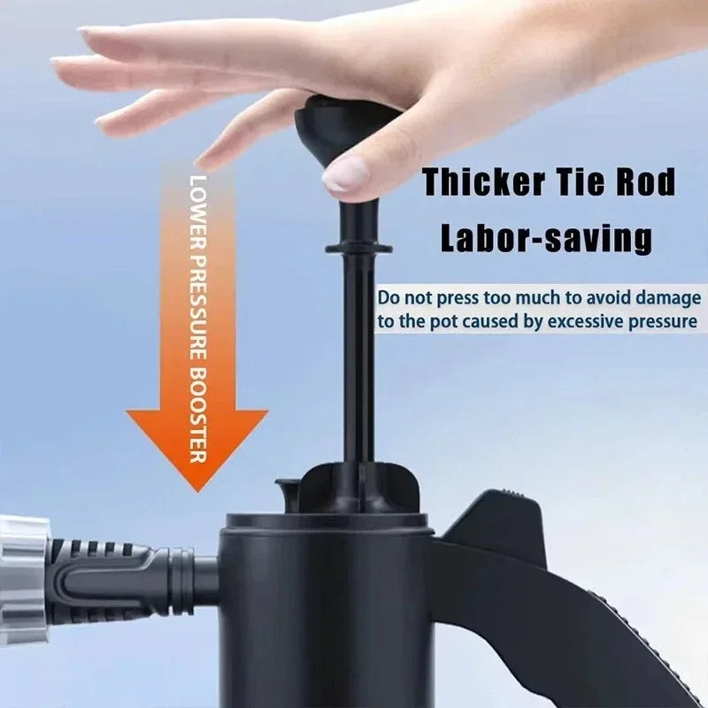 HOMEFISH 2L Pneumatic Handheld Car Wash Foam Sprayer High Pressure Foam Water Bottle Quick Clean For Car Home Disinfectant Use