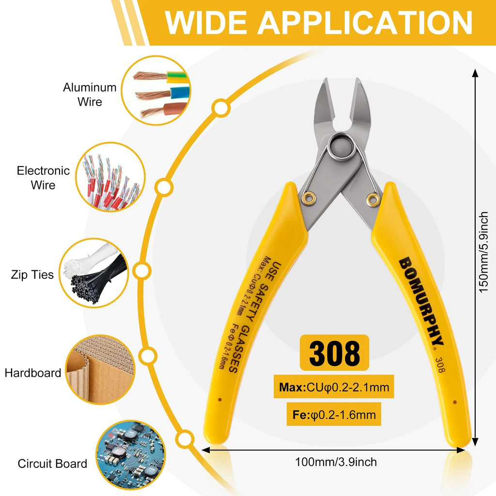 Stainless Steel  Diagonal Pliers High Hardness and Precision Electronic Wire Cutting Nipper Phone Repair Cable Wire Cutter Tool