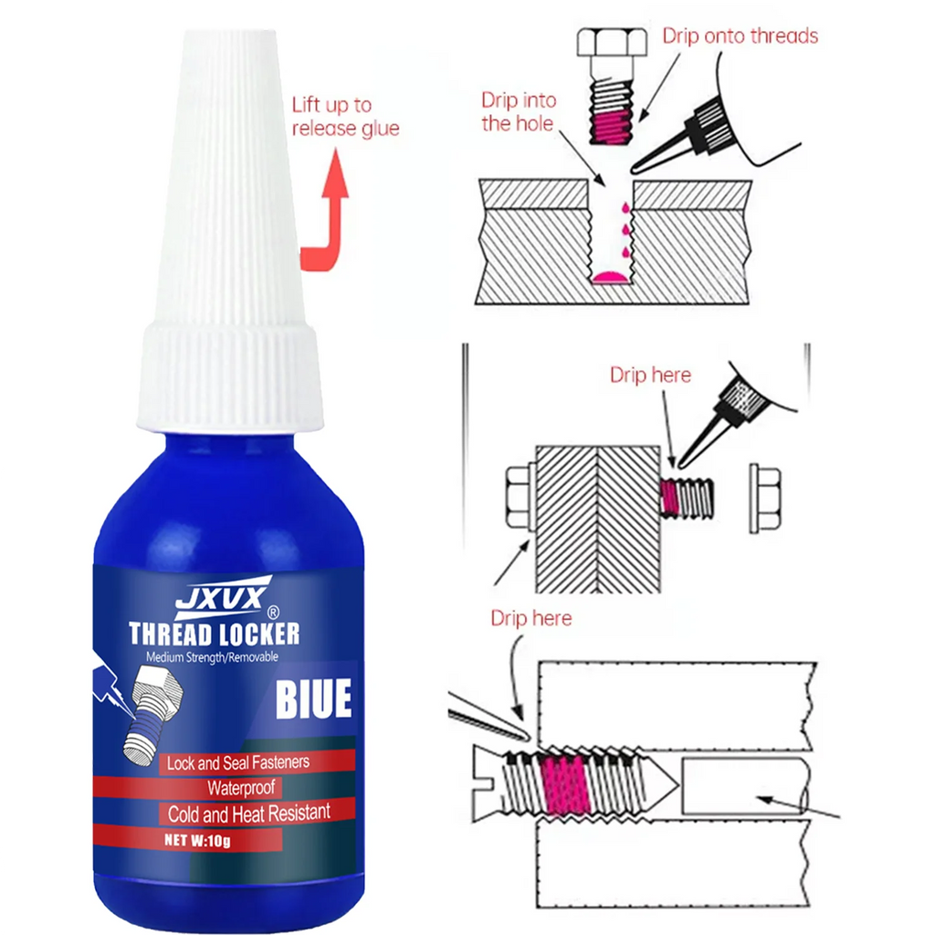 lock tight Thread Blue Thread Locking Agent, Medium Strength Blue Anaerobic Adhesive for Fixing Screws and Nuts, Anti-Loosening, Anti-Corrosion, Oil Resistant, Loctite Removable Loosening/Corrosion.