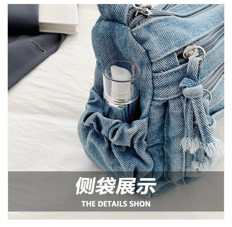 Fashion Casual Women's Crossbody Bag High Quality Denim Shoulder Bags Large Capacity Tote bags Multi Functional Women‘s Handbags