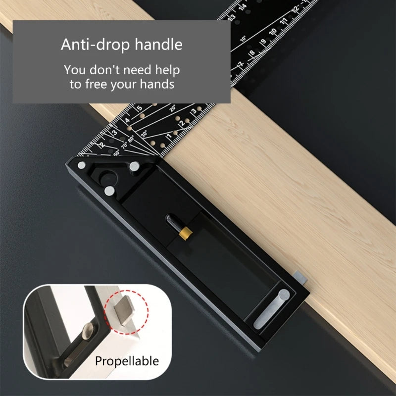 Carpenter Square Aluminum Right Ruler Angles 90 TurningRuler Woodworking Measuring Tool Gauges Angles Square