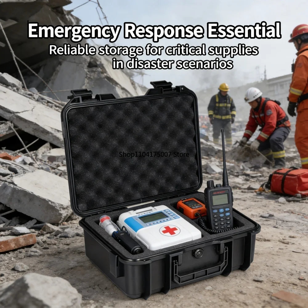 Waterproof Hard Carry Case Bag Toolbox With Pre-cut Sponge Storage Box Safety Protector Organizer Hardware Box Impact Resistant