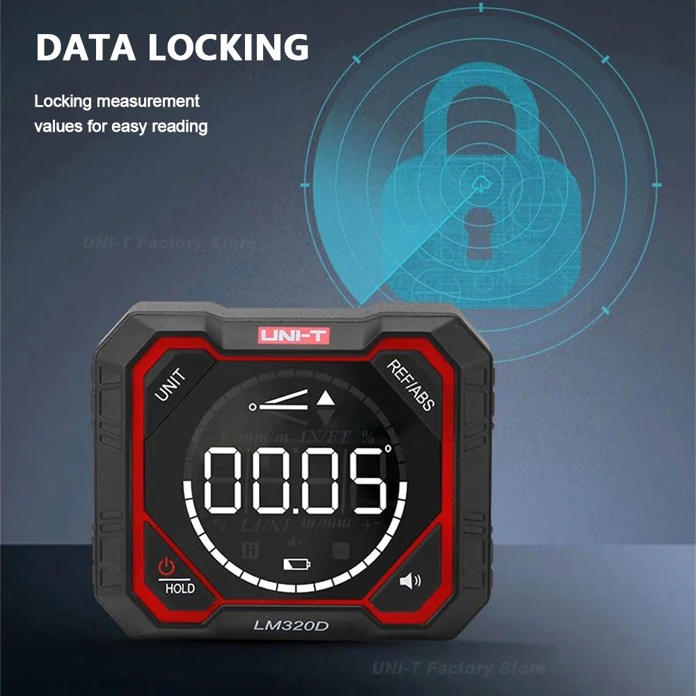 UNI-T LM320F/E/D Digital Inclinometer Laser Angle Meter High Precision 4x90° Relative & Absolute  Measure Magnetic Inclinometer