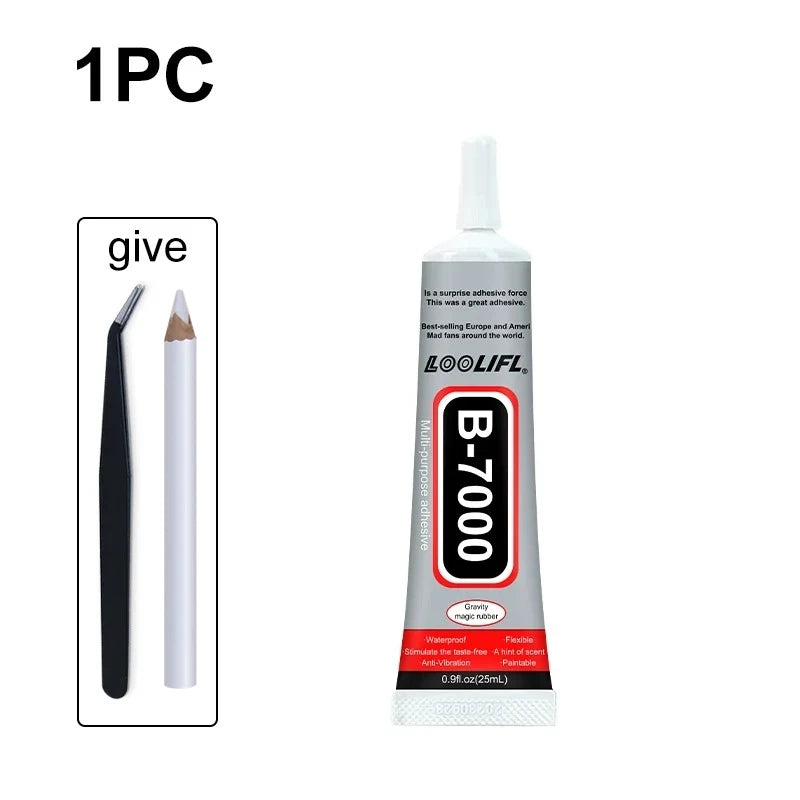 LOOLIFL B-7000 Multi-Purpose Adhesive 15ml, Flexible Waterproof Glue for Jewelry, Phone Repair & Crafts