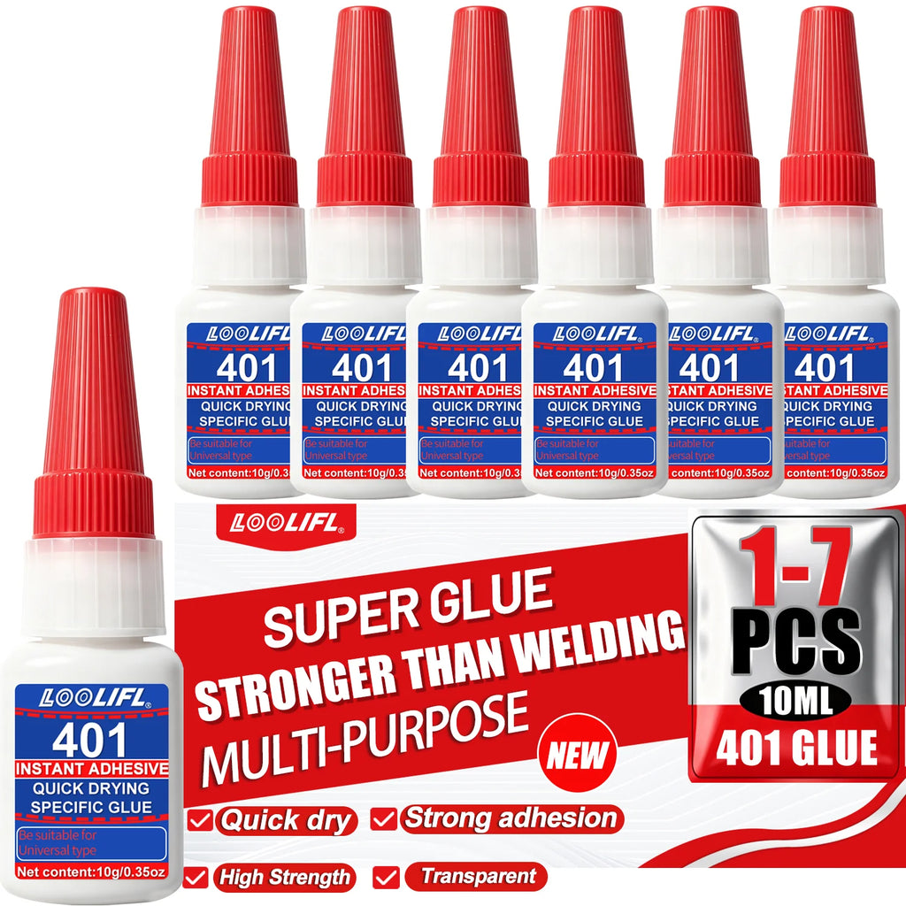 New LOOLIFL Super Glue Instant Strong Bond Adhesive Clear Fast Curing For Metal Plastic Wood Glass Ceramic Rubber Leather Repair