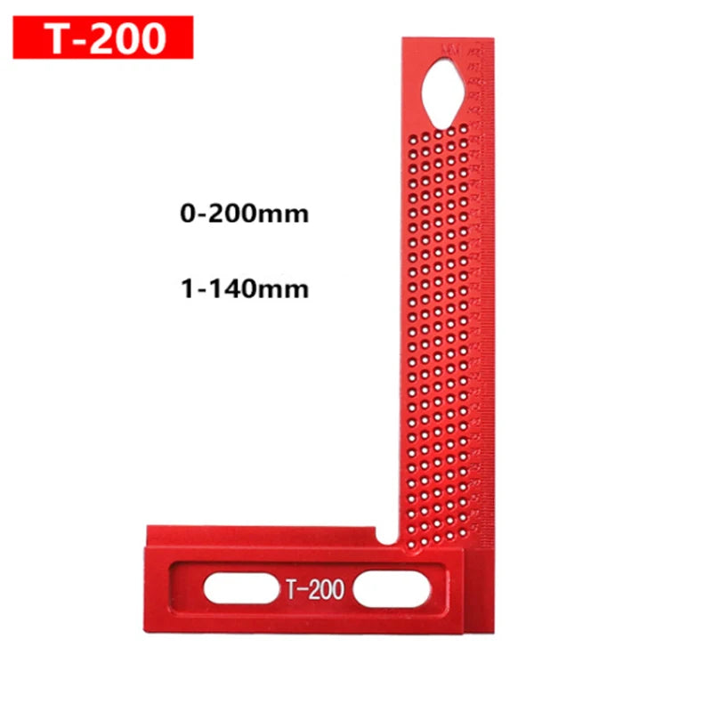 160/200mm Square T-type Scriber Mark Measurement Aluminum Alloy Precision Cross-Calibration Ruler Woodworking Tools