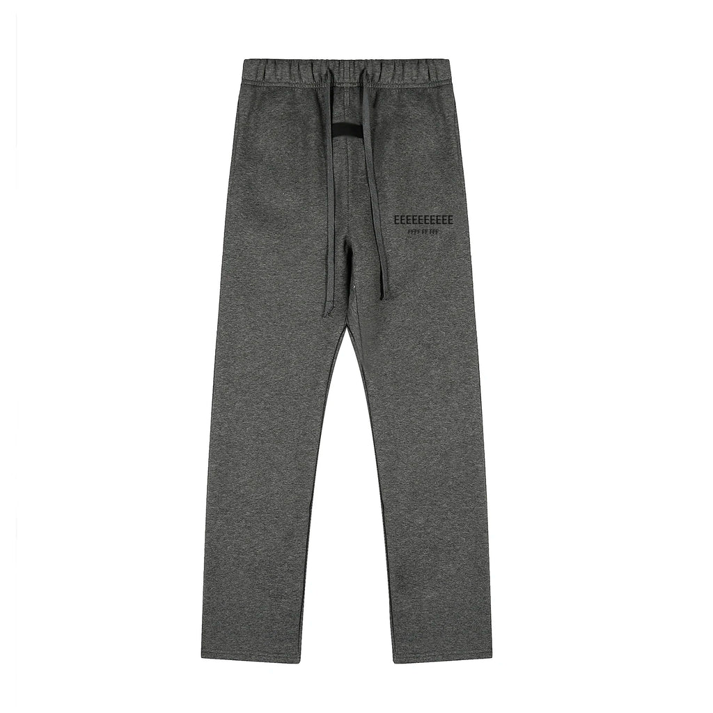 Classic Velvet Letter Print Pants High-Quality Logo Casual Sports Pants Straight-Leg Pants Hoodie Set for Men and Women