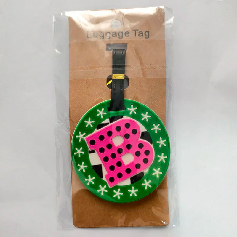 Newest Cute 26 Letters Luggage Travel Accessories Tag Silica Gel Suitcase ID Addres Holder Baggage Boarding Tag Portable Label