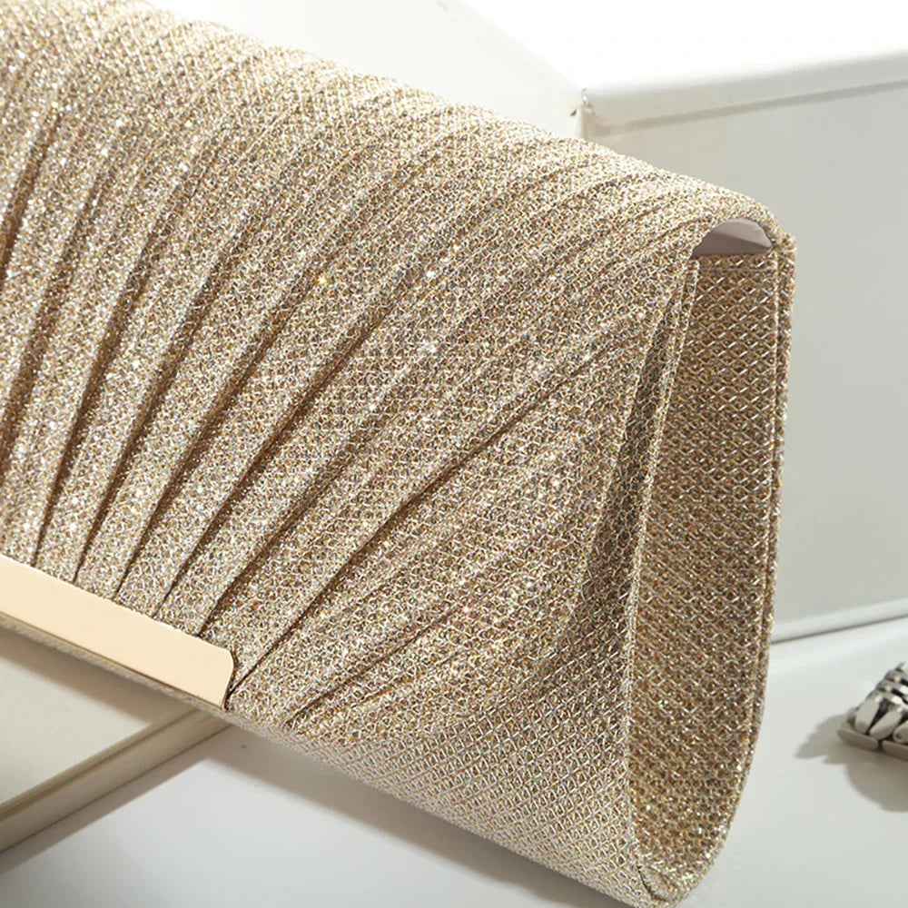 Women Evening Clutch Bag Female Crystal Day Clutch Wedding Purse Party Banquet Black Gold Silver Clutches Bag Sequin Shoulder