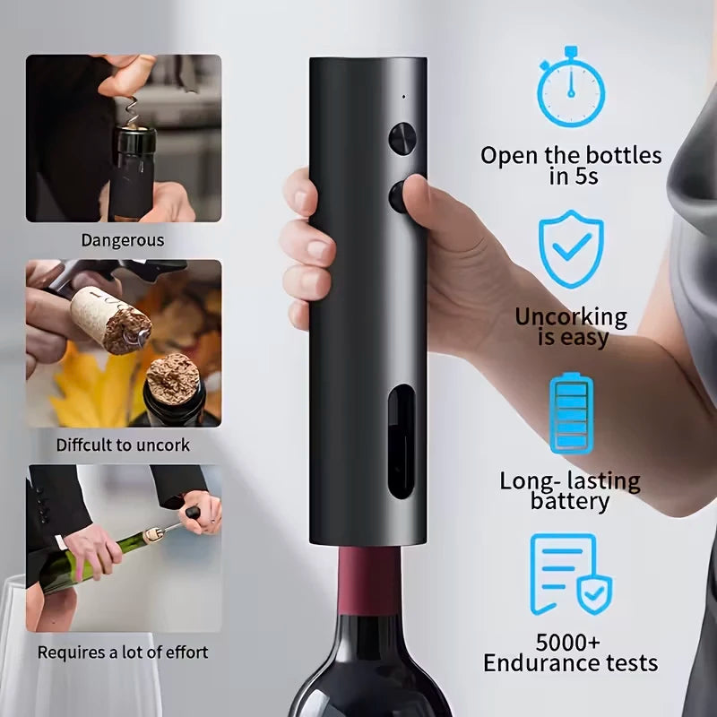 Electric Wine Bottle Opener Set New Arrival Automatic Red Wine Corkscrew Rechargeable Wine Opener Wine Tools with Base