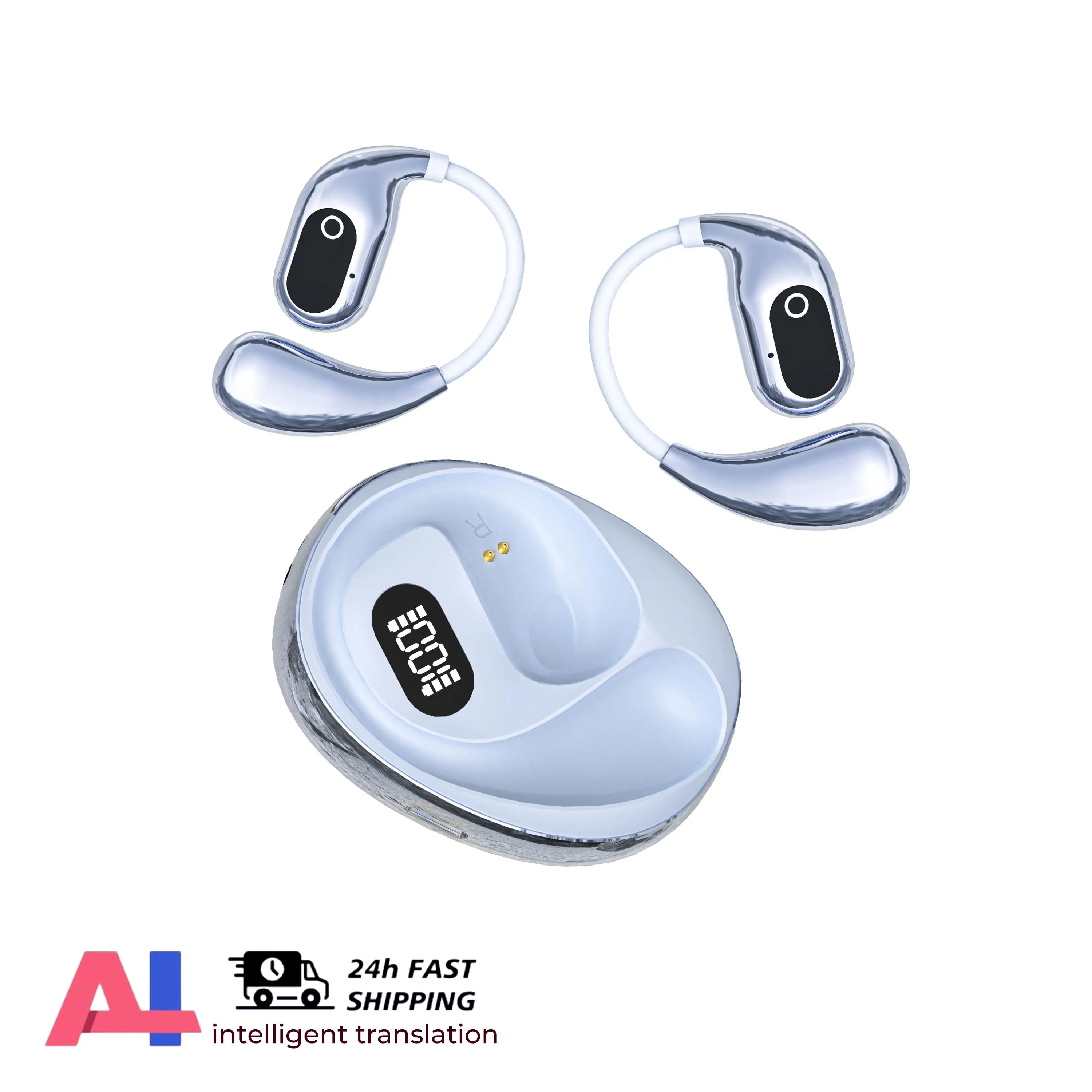Ai Translator Headphones 144 Languages Wireless Real Time Translation Bluetooth Headset Waterproof Earbud For Business Travel