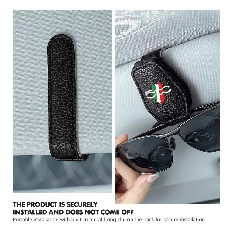 Multifunction Car Sun Visor Mount Sunglasses Clip Holder For Fiat 500 500C 2012 500X 500L Abarth 695