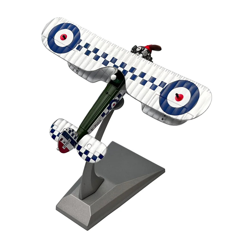 1:72 Scale WWI British Royal Air Force Bristol Bulldog Biplane Propeller Fighter Diecast Metal Plane Aircraft Model Collection