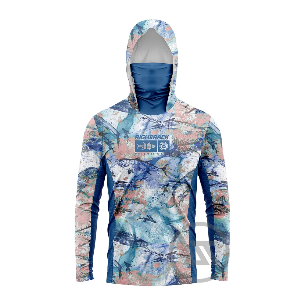 HotSale Men's Mask Hoodies Fishing Shirts Camo For Hunting Climbing Camping Hiking Sun Protection Breathable RIGHTTRACK Clothing