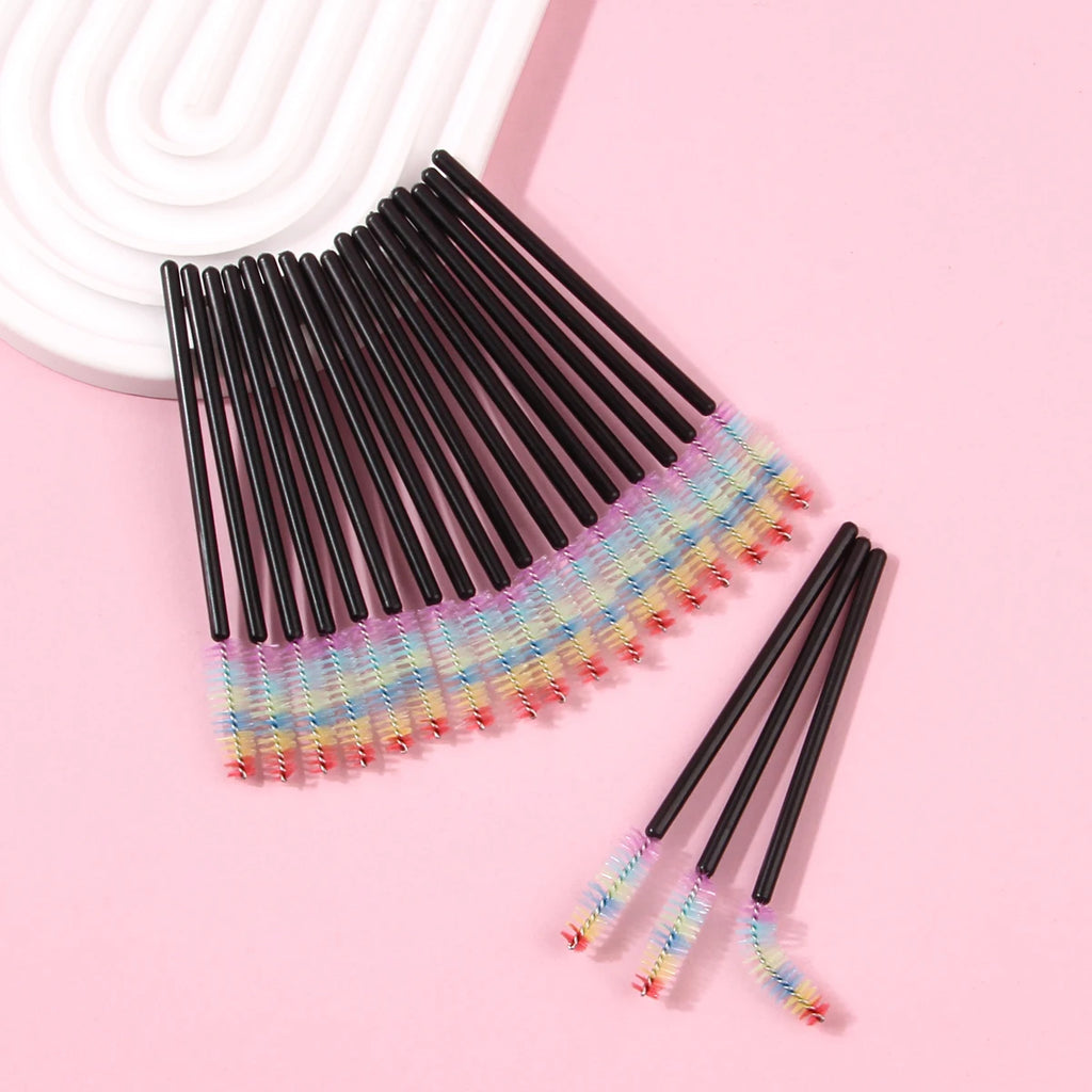 50pcs Reusable Crystal Rod Eyelash Brush Eyelash Comb Eyebrow Comb Eyelash Curl Spiral Multi Purpose Portable Makeup Brush