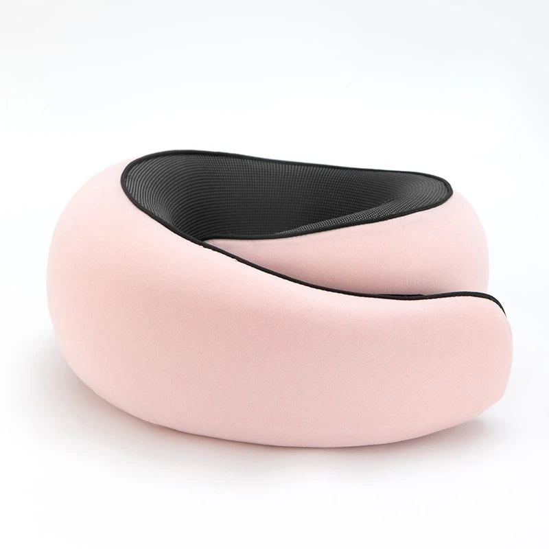 High-Density Memory Foam Neck Travel Pillow 360° Surround Support Ergonomic Design for Airplane Travel Comfort