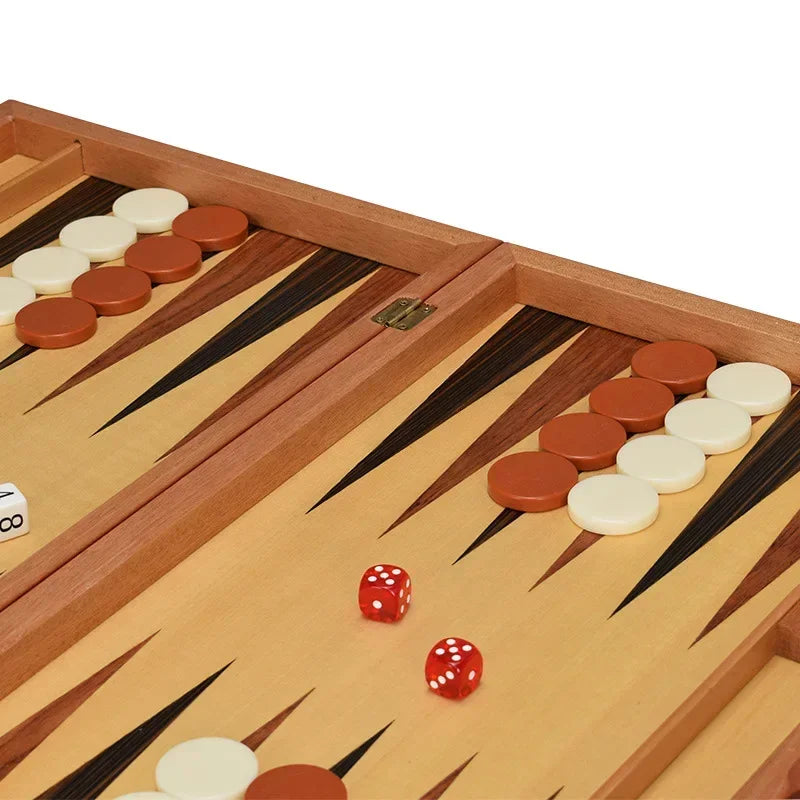 11-17 Inch Wooden Backgammon Luxury Chess Set Foldable Large Backgammon Board Handmade Professional Chess Family Table Game Gift