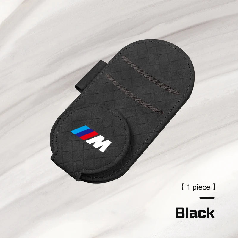 For BMW X1X2X3 X5 X6 X7 G01 G05 G30 F40 E90 F15 M M3 M5 i7 i8 Magnetic Leather Car Glasses Clip Sun Visor Sunglasses Holder Clip