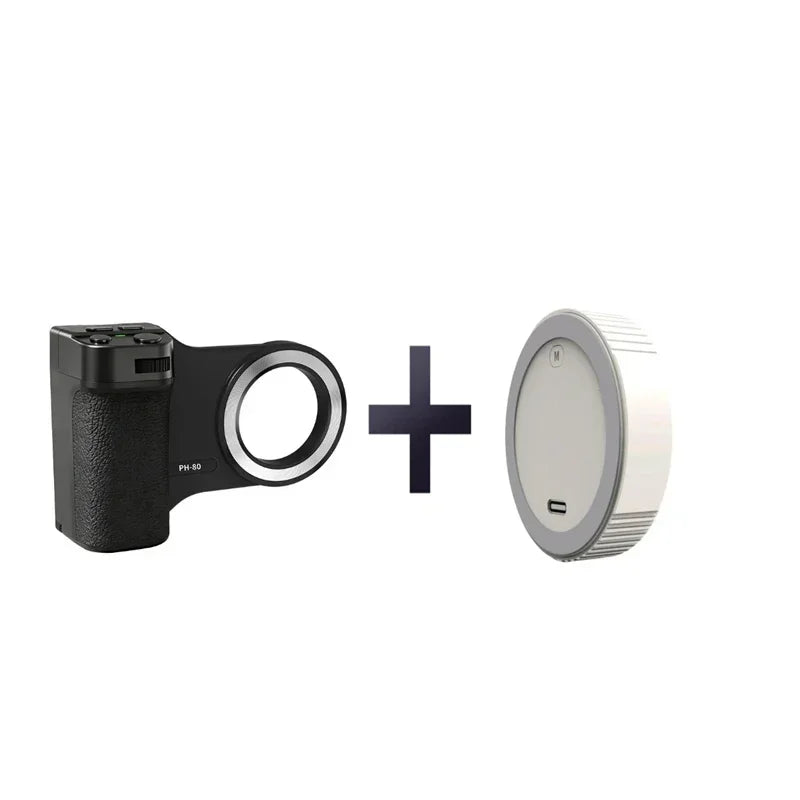 Magnetic Bluetooth Phone Camera Grip, Remote Control with Fill Light Zoom & Shutter Button