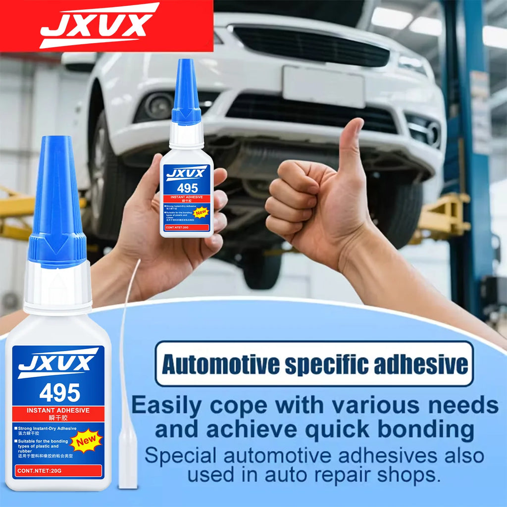 Value Pack High-Tack 495/480 Super Strength Flexible Adhesive Fast-Curing Cyanoacrylate Glue Multi-Purpose Liquid Adhesive for Auto Repair, Rubber, Plastic, and Wood 110ml, 1-5 pcs.