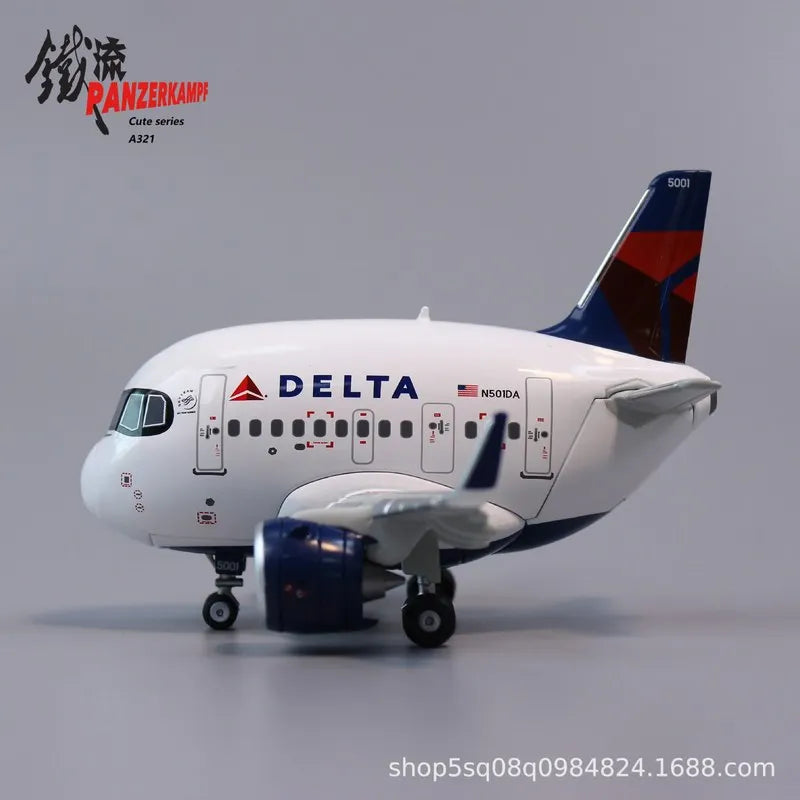 Q-Version Cartoon Airplane All Alloy Airbus American Airlines A321/Delta Air Lines/C919 Aviation Collection Model Airplane