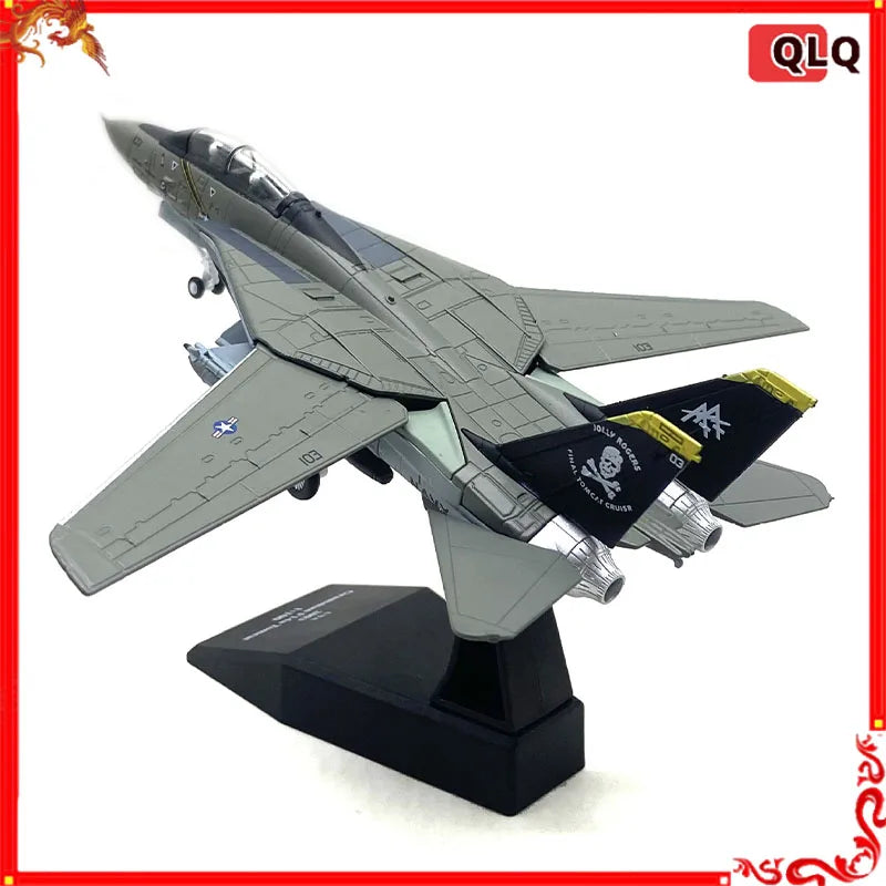 1:100 Diecast Model Toy F-14 Super Flanker Jet Fighter Aircraft Alloy Fighter Model Collectible Model Airplane Toy Festival Gift