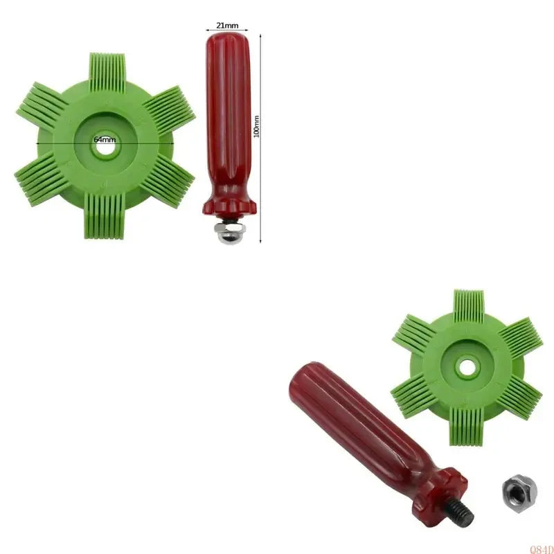 Q84D Radiator & Evaporator Fin Straightener Comb – 2-Piece AC Cleaning Brush Set for Auto HVAC Coil Repair