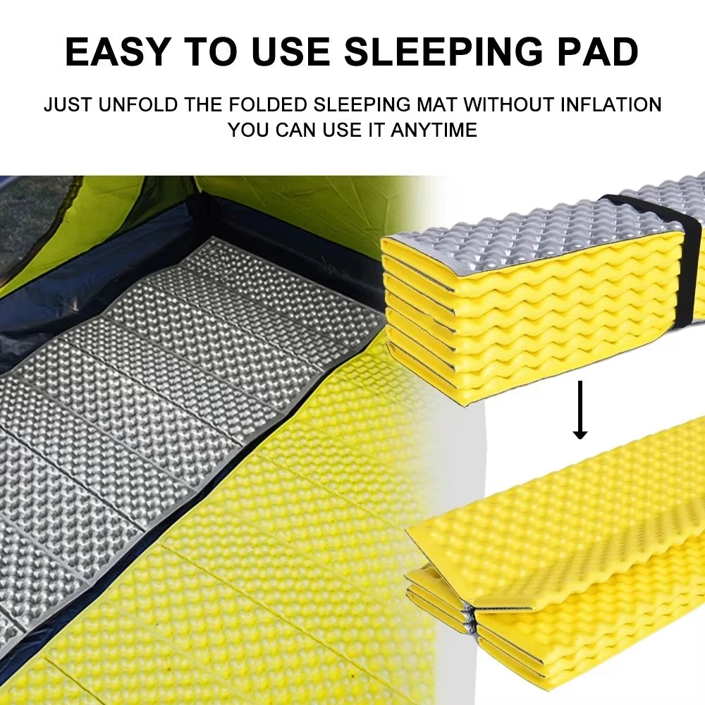 Egg Nest Sleeping Mat 330g Ultralight Aluminum Foil Pad Portable Insulated Camping Mat for Hiking Backpacking Tent Beach Yoga
