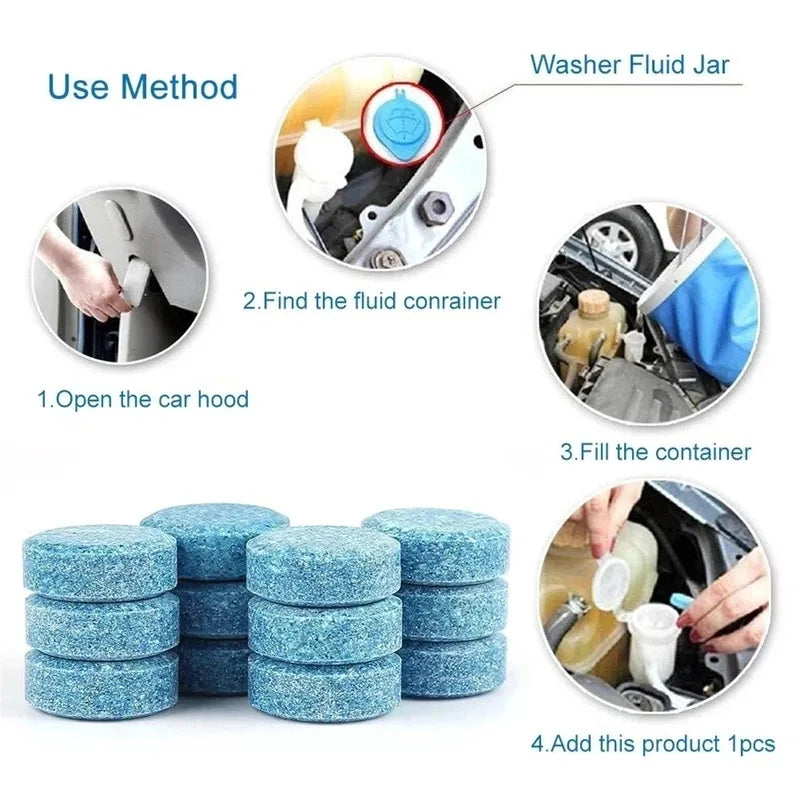 New Solid Cleaner Car Windscreen Cleaner Effervescent Tablet Auto Wiper Glass Solid Cleaning Concentrated Tablets Detergent 2024