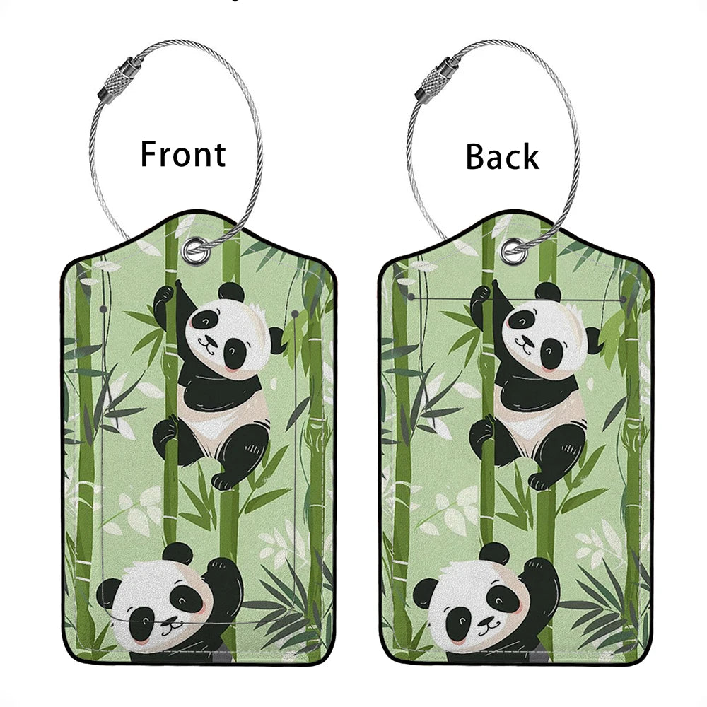 HOT SALE Cute animals Leather Business Luggage Tag Suitcase Address Label Luggage Boarding Case Label Name ID Address Clip