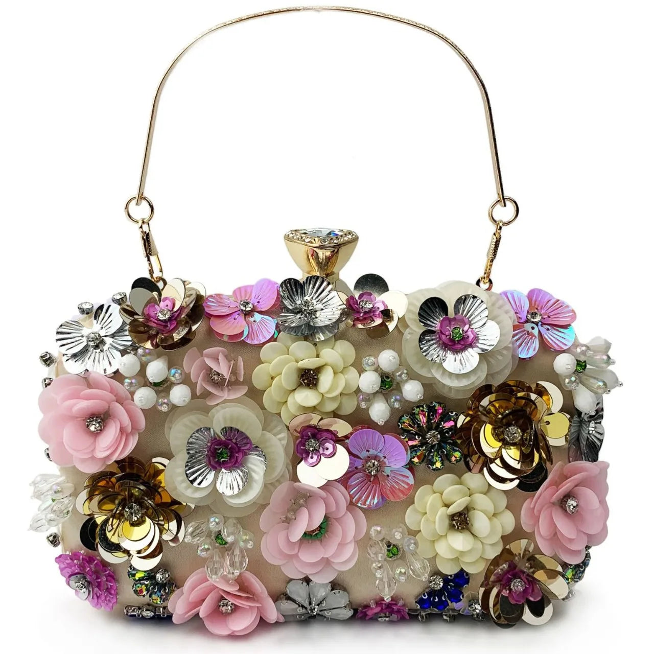 Fashion Women Bags Flower Diamonds Embroidery Small Clutch Luxury Lady Handbags Evening Bags New Arrival Chain Shoulder Purse