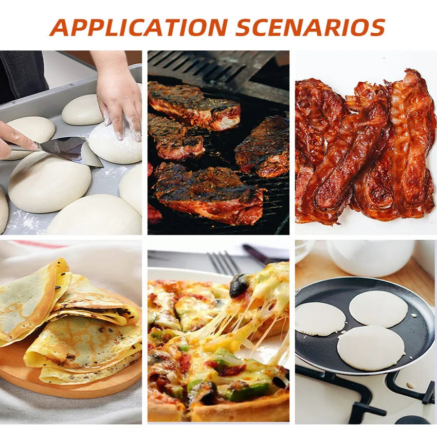 Dough Scraper Pizza Shovel Stainless Steel Cooking Spatula Dough Cutter Pancake Steak Bbq Baking